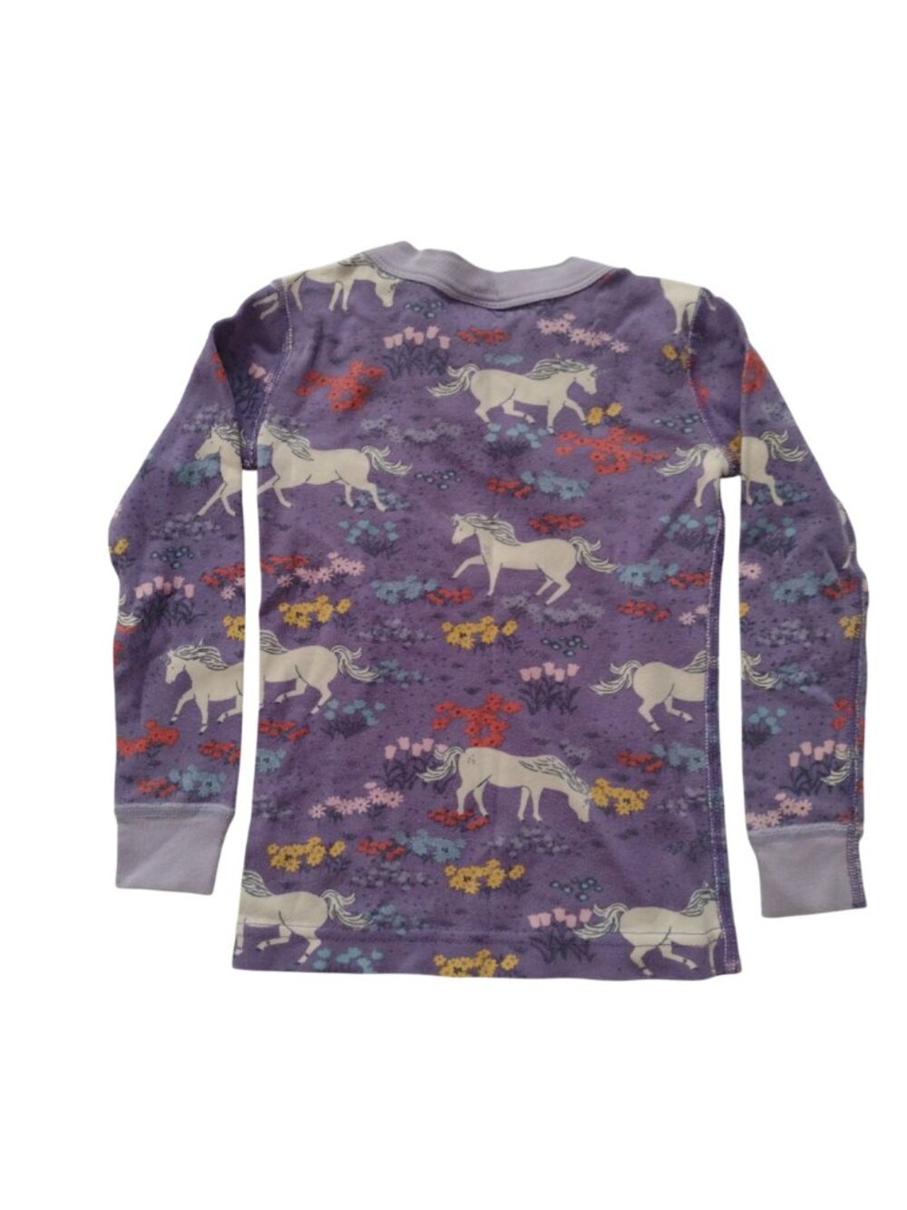 Hanna Andersson Kids Pajamas 4 Purple Unicorn Print Cotton Girls Long Johns - Picture 4 of 7